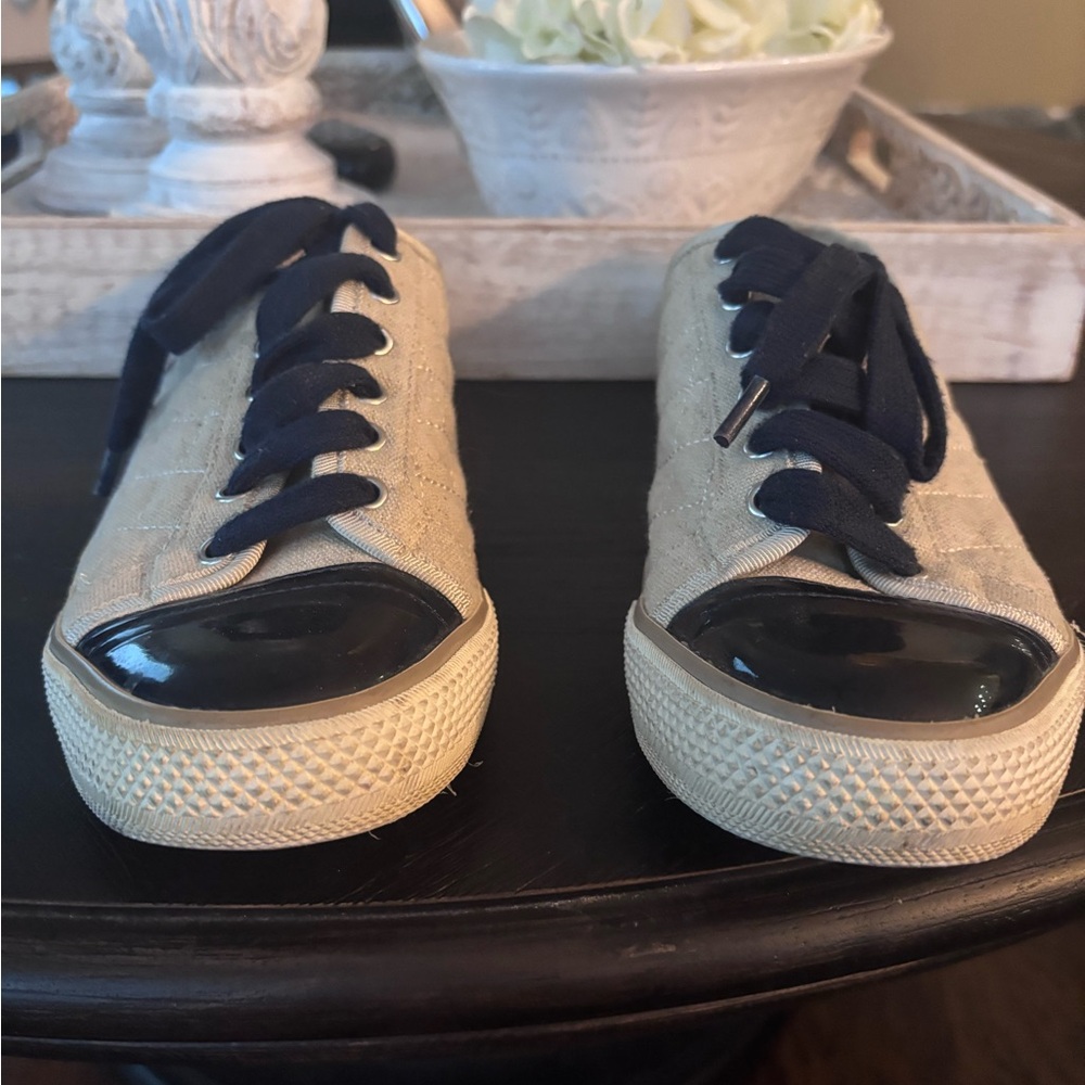Tory Burch Beige and Black Sneakers